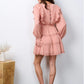 LONG SLEEVE
RUFFLE TIERED MINI DRESS